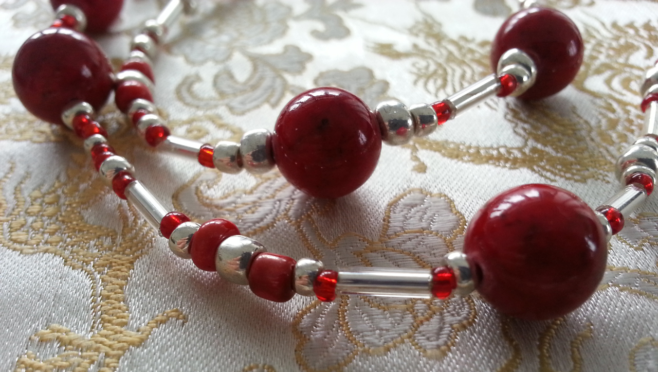 Red beads necklace